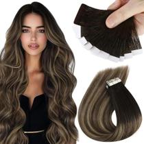 Fita adesiva em extensões de cabelo Sunny Hair Ombre preto a marrom escuro