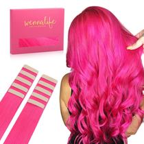 Fita adesiva em extensões de cabelo Wennalife Hot Pink 14 polegadas 25g