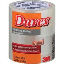 Fita Adesiva Embalagem 3M Durex 18Mm X 50M Transparente - Kit C/6 Pecas Fita Adesiva Embalagem 3M Durex 18Mm X 50M Transparente - Kit C/6 Pecas