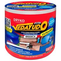 Fita Adesiva Emborrachada Drykofita Vedatudo Branco Reparos para Uso em Geral - SUPERFITABCO-CX - DRYKO Fita Adesiva Emborrachada Drykofita Vedatudo Branco Reparos para Uso em Geral - SUPERFITABCO-CX - DRYKO