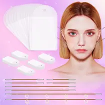 Fita adesiva facial, fita de elevação facial invisível, 100 unidades, fitas e faixas de lifting facial com 8 cordas, fita lifting facial, lifting facial invisível para maquiagem facial, fita instantânea para papadas de pescoço, queixo duplo, pele flácida