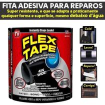 Fita Adesiva Flex Tape Preta Super Reparos Cola Tudo - House Têxtil