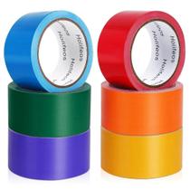 Fita adesiva Holifeos 6 rolos coloridos 5cm x 14m à prova d'água Fita adesiva Holifeos 6 rolos coloridos 5cm x 14m à prova d'água