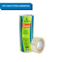 Fita Adesiva Koretech 48x100 Metros Transparente Kit Com 5 Rolos