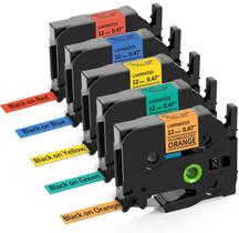 Fita adesiva MarkDomain 12 mm laminada multicolorida, pacote com 5