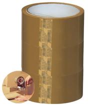 Fita Adesiva Marrom Larga 45Mmx100M 03 Rolos Embalagem Fita Adesiva Marrom Larga 45Mmx100M 03 Rolos Embalagem
