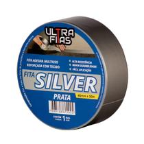 Fita Adesiva Multiuso Cinza 50 Metros Silver Tape Ultra Fitas