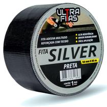 Fita Adesiva Multiuso Silver Tape 50 mm X 05 Metros - Preta Fita Adesiva Multiuso Silver Tape 50 mm X 05 Metros - Preta