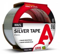 Fita Adesiva Multiuso Silver Tape 800s Prata 45x5m Adere - 5 Unid