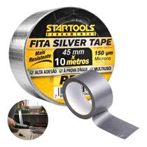 Fita Adesiva Multiuso Silver Tape Ultra Fitas 10m X 45mm Fita Adesiva Multiuso Silver Tape Ultra Fitas 10m X 45mm