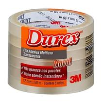 Fita Adesiva Multiuso Transparente 12mm x 40m DUREX com 6 Rolos 3M