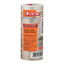Fita Adesiva Multiuso Transparente Durex 12mm x 30m com 10 Rolos 3M Fita Adesiva Multiuso Transparente Durex 12mm x 30m com 10 Rolos 3M