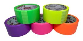Fita Adesiva Neon Colorida 48mm De Largura 5 Rolos coloridas