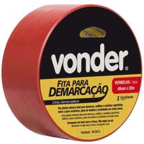 Fita Adesiva para Demarcação 48 mm x 30 m Vermelha VONDER Fita Adesiva para Demarcação 48 mm x 30 m Vermelha VONDER