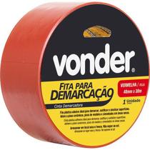 Fita Adesiva Para Demarcacao Vermelha 48mm X 30m Vonder