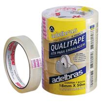 Fita adesiva para embalagem transparente Qualitape Aldebras 18mmx50m 7 rolos - Adelbras