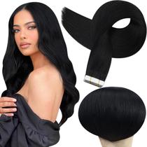 Fita Adesiva para Extensões de Cabelo Full Shine - 60cm, 50g, 20 Unidades - Preto