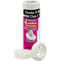 Fita Adesiva Polisil 12Mmx10M.Branca Adelbras Pct.C/10