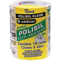 Fita adesiva polisil 12mmx40m.transp.gr. adelbras