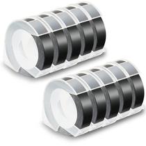 Fita adesiva Pristar 9 mm x 3 m branca sobre preto, pacote com 10