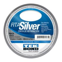 Fita Adesiva Silver Tape Azul 48 X 5Mt - Tekbond