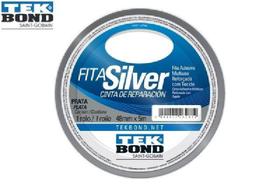 Fita Adesiva Silver Tape Prata 48 X 5Mt Tek Bond - Tekbond