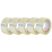 Fita adesiva transparente 45mm x 100 metros kit com 5 unidades
