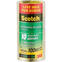 Fita Adesiva Transparente 45mm X 100m Empacotamento Embalagens Plásticas Papelão 20% Mais Resistente