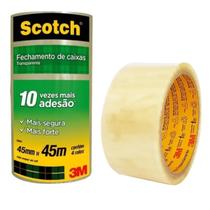Fita Adesiva Transparente 45mx45mm Scotch 3M - 4 Unidade Fita Adesiva Transparente 45mx45mm Scotch 3M - 4 Unidade