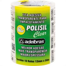 Fita Adesiva Transparente Adelbras 12X50 - Kit C/10