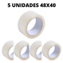 Fita Adesiva Transparente Grossa/larga C/5 Rolos 48mmx40m