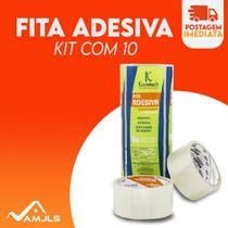 Fita Adesiva Transparente Larga Para Empacotamento 40 Metros Koretech Para Caixa Uso Geral