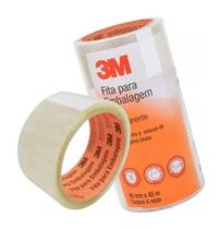 Fita adesiva transparente Para embalagem 48 x 45mt 3m Por Unidade