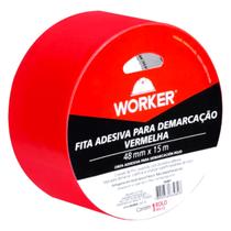 Fita Adesiva Vermelha 48 mm x 15 m Rolo de Fita Larga Resistente Fita Adesiva - Worker Fita Adesiva Vermelha 48 mm x 15 m Rolo de Fita Larga Resistente Fita Adesiva - Worker