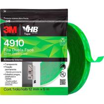 Fita Adesiva VHB 4910 Dupla Face Acrílica Incolor para Metais e Vidros 12MM X 5M 3M Brasil