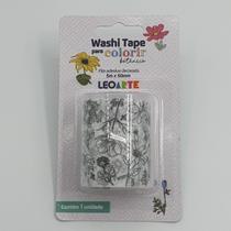 Fita Adesiva Washi Tape Colorir Botânico LeoArt - Leonora
