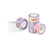 Fita Adesiva Washi Tape Com 4 Mini Dispenser Lilás - Brw Fita Adesiva Washi Tape Com 4 Mini Dispenser Lilás - Brw