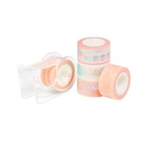 Fita Adesiva Washi Tape Com Mini Dispenser Laranja - Brw Fita Adesiva Washi Tape Com Mini Dispenser Laranja - Brw