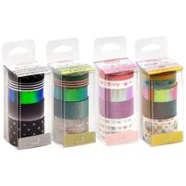 Fita adesiva washi tape enjoy/black/bot kit c/6 un - brw