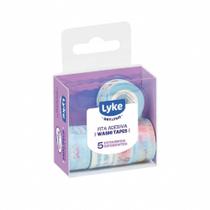 Fita Adesiva Washi Tapes C/ Mini Dispenser 5 Estampas 12mmx3m Sortido LYKE