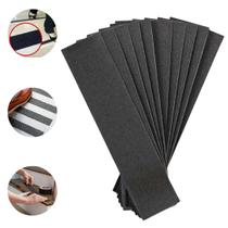 Fita Antiderrapante Piso Escada 10 Peças 22cm x 5cm Preto Fita Antiderrapante Piso Escada 10 Peças 22cm x 5cm Preto