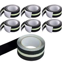 Fita Antiderrapante Refletiva 5 Metros Kit 7 Uni Degrau Escada Rampa Chao Segurança Antideslizante Queda Acidente Fita Antiderrapante Refletiva 5 Metros Kit 7 Uni Degrau Escada Rampa Chao Segurança Antideslizante Queda Acidente