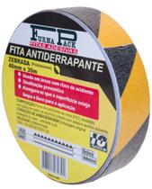 Fita Antiderrapante Rolo 48mm x 30m Zebrada Preta e Amarela - FURNAPACK