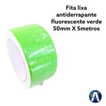 Fita Antiderrapante Verde Fluorescente 50mm x 5m para Segurança em Escadas e Rampas