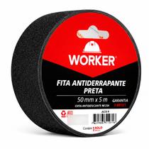 Fita Antiderrapante Worker Preta 50mm x 5m para Escadas e Pisos