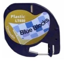 Fita Aplicável Rotulador Dymo Letratag Plástica Azul 12Mm