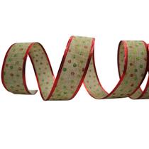 Fita aramada nude azevinho 7 metros 38mm natal decoração presente árvore