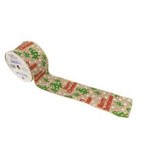 Fita aramada para laços juta 6,3cmx9,1m p/decorar arvores Fita aramada para laços juta 6,3cmx9,1m p/decorar arvores