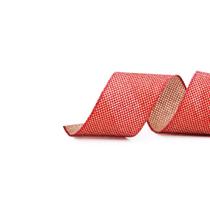 Fita Aramada Quadriculada com Glitter Cru e Vermelho 3,8cm x 9,14m - 01 unidade - Cromus Natal Fita Aramada Quadriculada com Glitter Cru e Vermelho 3,8cm x 9,14m - 01 unidade - Cromus Natal