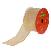 Fita Aramada Tecido C/costura Ocre 6,3cmx9,14m Florarte